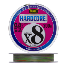 Шнур плетеный Duel Hardcore PE X8 #0,8 0,153мм 200м (5color)