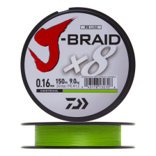 Шнур плетеный Daiwa J-Braid X8 #1,2 0,16мм 150м (chartreuse)