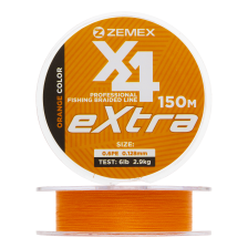 Шнур плетеный Zemex Extra X4 #0,6 0,128мм 150м (orange)
