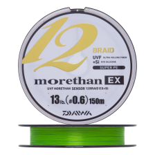 Шнур плетеный Daiwa UVF Morethan Sensor 12Braid EX +Si #0,6 0,128мм 150м (lime green)