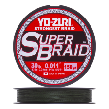 Шнур плетеный Yo-Zuri PE Superbraid 30Lb 0,28мм 135м (dark green)