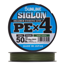 Шнур плетеный Sunline Siglon PE X4 #3 0,296мм 150м (dark green)
