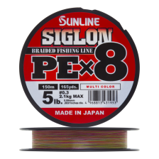 Шнур плетеный Sunline Siglon PE X8 #0,3 0,094мм 150м (multicolor)