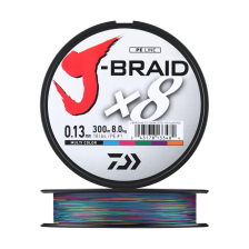 Шнур плетеный Daiwa J-Braid X8 #1 0,13мм 300м (multicolor)