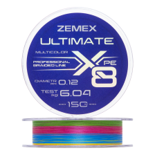 Шнур плетеный Zemex Ultimate X8 0,12мм 150м (multicolor)