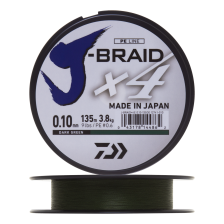 Шнур плетеный Daiwa J-Braid X4E #0,6 0,10мм 135м (dark green)