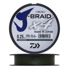 Шнур плетеный Daiwa J-Braid X4E #3 0,25мм 135м (dark green)