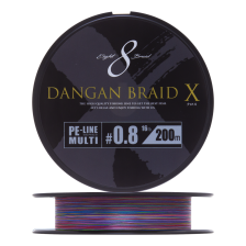 Шнур плетеный Major Craft Dangan Braid X Line PE X8 #0,8 200м (multicolor)