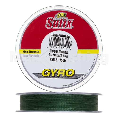 Шнур плетеный Sufix Gyro Braid 0,12мм 135м (green)