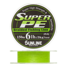 Шнур плетеный Sunline Super PE #0,6 0,128мм 150м (light green)