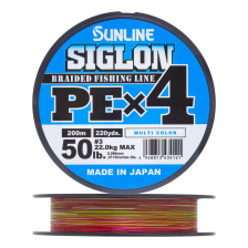 Шнур плетеный Sunline Siglon PE X4 #3,0 0,296мм 200м (multicolor)