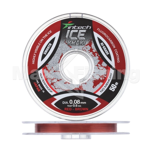 Леска монофильная Intech Ice Khaki 0,080мм 50м (red-brown)