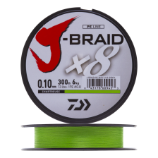 Шнур плетеный Daiwa J-Braid X8E-W/SC + ножницы #0,8 0,10мм 300м (chartreuse)