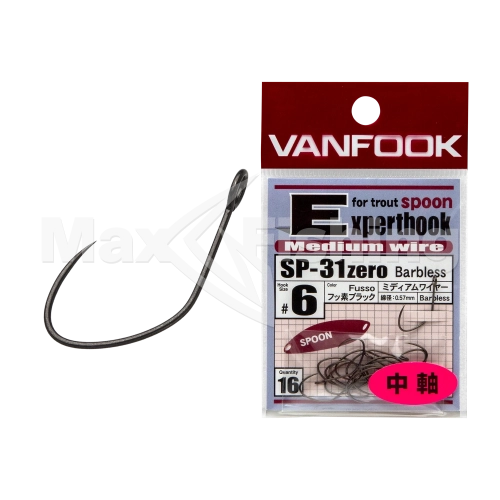 Крючок одинарный Vanfook Expert Hook Medium Wire SP-31zero #6 (16шт) - 2 рис.