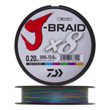 Шнур плетеный Daiwa J-Braid X8 #2 0,20мм 300м (multicolor)