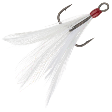 Крючок тройной с опушкой BKK Feathered Spear 21-SS #4 White (3шт)