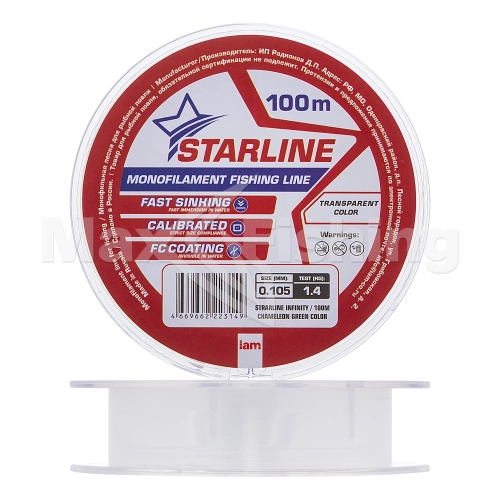 Леска монофильная IAM Starline 0,105мм 100м (transparent)