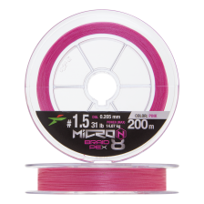 Шнур плетеный Intech Micron PE X8 #1,5 0,205мм 200м (pink)