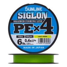 Шнур плетеный Sunline Siglon PE X4 #0,4 0,108мм 150м (light green)