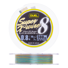 Шнур плетеный Duel PE Super X-Wire 8 #0,8 0,15мм 300м (5Color-Yellow Marking)