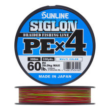Шнур плетеный Sunline Siglon PE X4 #4,0 0,342мм 300м (multicolor)