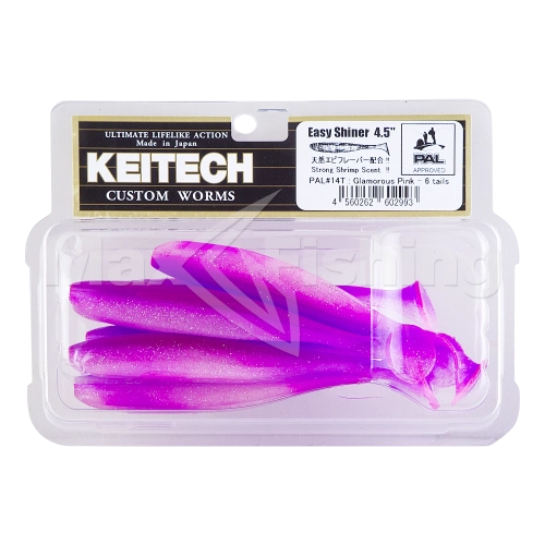 Приманка силиконовая Keitech Easy Shiner 4,5" #PAL14 Glamorous Pink - 3 рис.