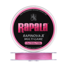 Шнур плетеный Rapala Rapinova-X Multi Game #1,5 0,20мм 150м (pink)