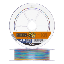 Шнур плетеный YGK Veragass PE X8 Fune #0,6 0,128мм 200м (multicolor)