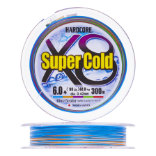 Шнур плетеный Duel Hardcore PE X8 Super Cold #6 0,42мм 300м (5Color)