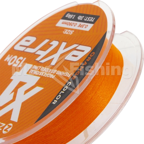Шнур плетеный Zemex Extra X4 #0,3 0,090мм 150м (orange) - 2 рис.