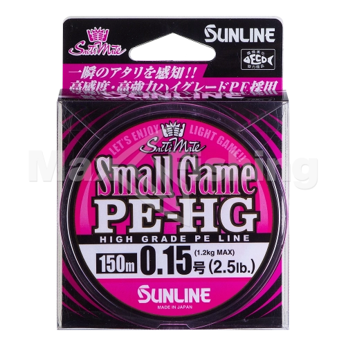 Шнур плетеный Sunline Small Game PE-HG X4 #0,15 0,069мм 150м (pink) - 3 рис.