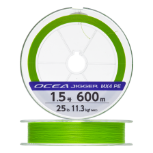 Шнур плетеный Shimano Ocea Jigger MX4 PE #1,5 0,205мм 600м (lime green)