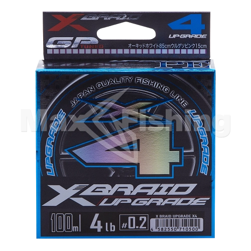 Шнур плетеный YGK X-Braid Upgrade PE X4 #0,2 0,074мм 100м (pink/white) - 4 рис.