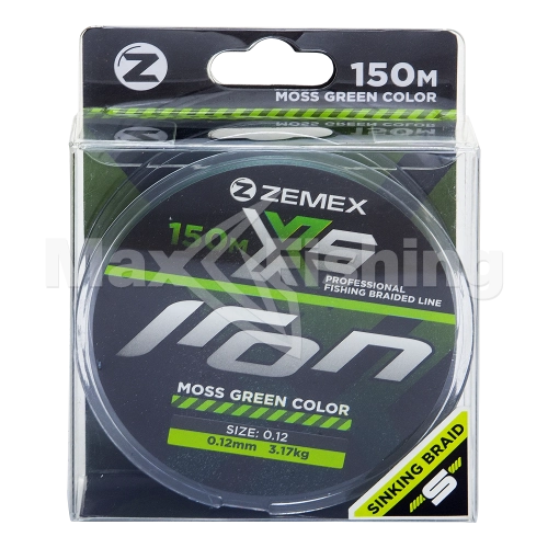 Шнур плетеный Zemex Iron X5 0,12мм 150м (moss green) - 3 рис.