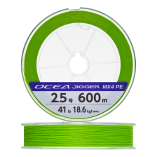 Шнур плетеный Shimano Ocea Jigger MX4 PE #2,5 0,260мм 600м (lime green)