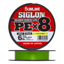 Шнур плетеный Sunline Siglon PE X8 #0,4 0,108мм 200м (light green)