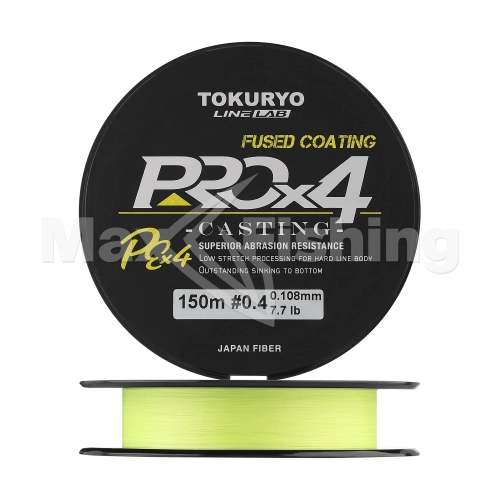 Шнур плетеный Tokuryo Pro PE X4 #0,4 0,108мм 150м (yellow)