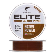 Леска монофильная Salmo Elite Carp & Big Fish 0,25мм 200м (brown)