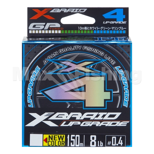 Шнур плетеный YGK X-Braid Upgrade PE X4 #0,4 0,104мм 150м (3color) - 4 рис.