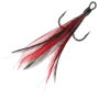 Крючок тройной с опушкой BKK Feathered Spear 21-SS Red-Black #4 (3шт)