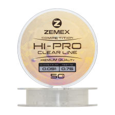 Леска монофильная Zemex Hi-Pro Competition Line 0,091мм 50м (clear)