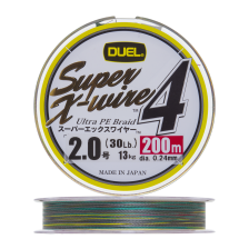 Шнур плетеный Duel PE Super X-Wire 4 #2 0,24мм 200м (5color-Yellow marking)