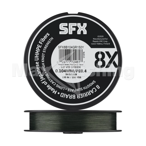 Шнур плетеный Sufix SFX 8X #0,4 0,104мм 135м (green)