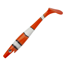 Приманка силиконовая Strike Pro Pig Shad 230мм #C130 Clownfish