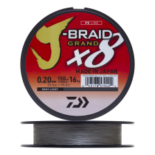 Шнур плетеный Daiwa J-Braid Grand X8 #2 0,20мм 135м (gray-light)