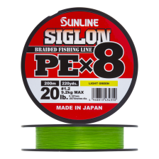 Шнур плетеный Sunline Siglon PE X8 #1,2 0,187мм 200м (light green)