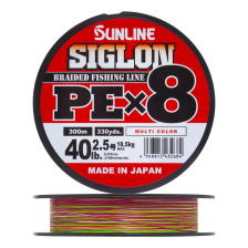 Шнур плетеный Sunline Siglon PE X8 #2,5 0,270мм 300м (multicolor)