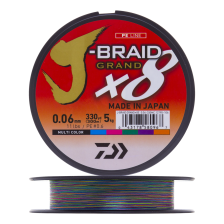 Шнур плетеный Daiwa J-Braid Grand X8E #0,6 0,06мм 300м (multicolor)