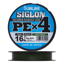 Шнур плетеный Sunline Siglon PE X4 #1,0 0,171мм 150м (dark green)