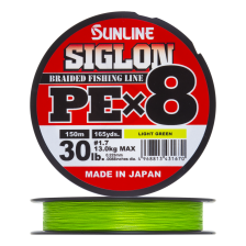 Шнур плетеный Sunline Siglon PE X8 #1,7 0,223мм 150м (light green)